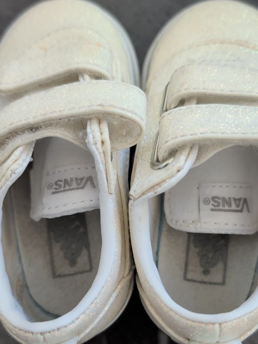 Vans Baby Girl WARD V Gold Glitter Sneakers Gym Shoes